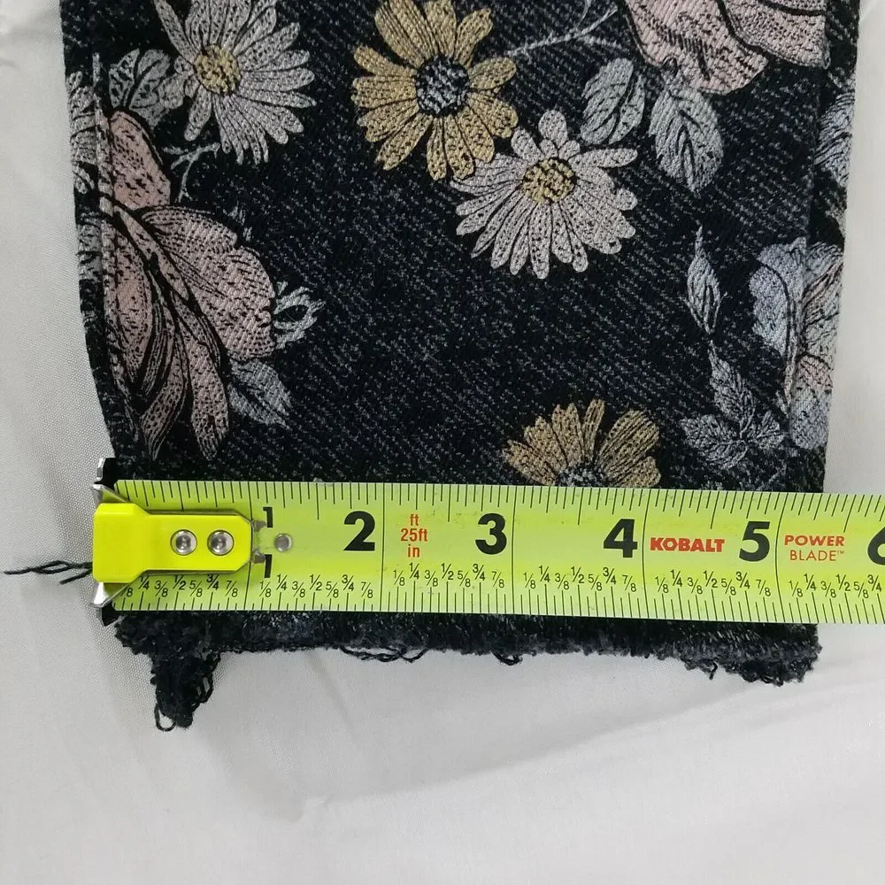 Celebrity Pink Jeans Juniors 3 Black High Rise Womens Mom‎ Floral Raw Hem Denim